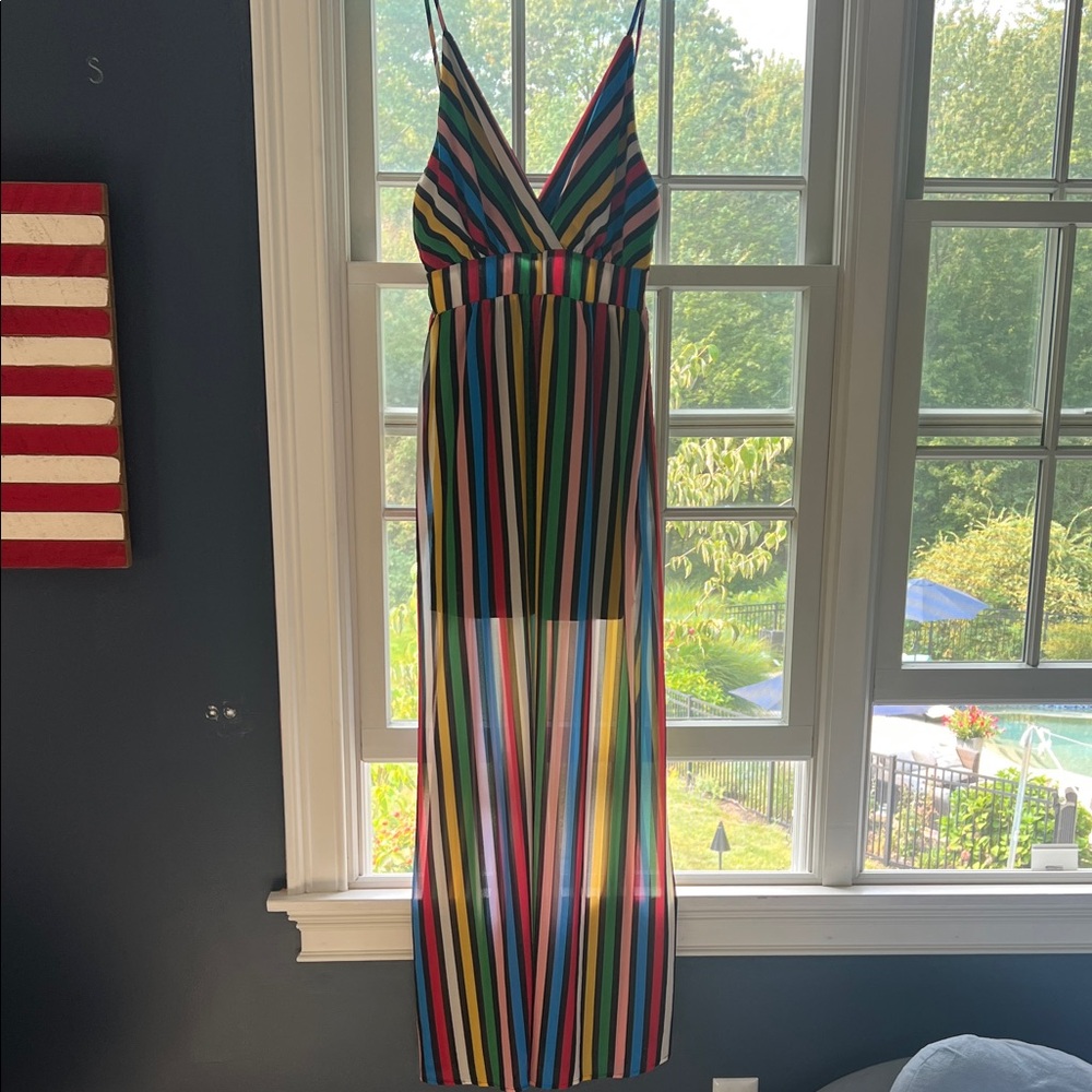 Flying Tomato Multicolor Striped Maxi Dress